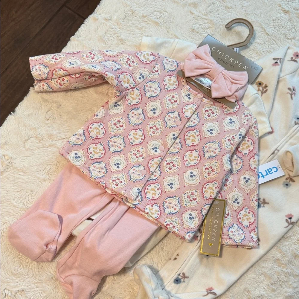 Carter's Pink and Cream Floral Pajama Set